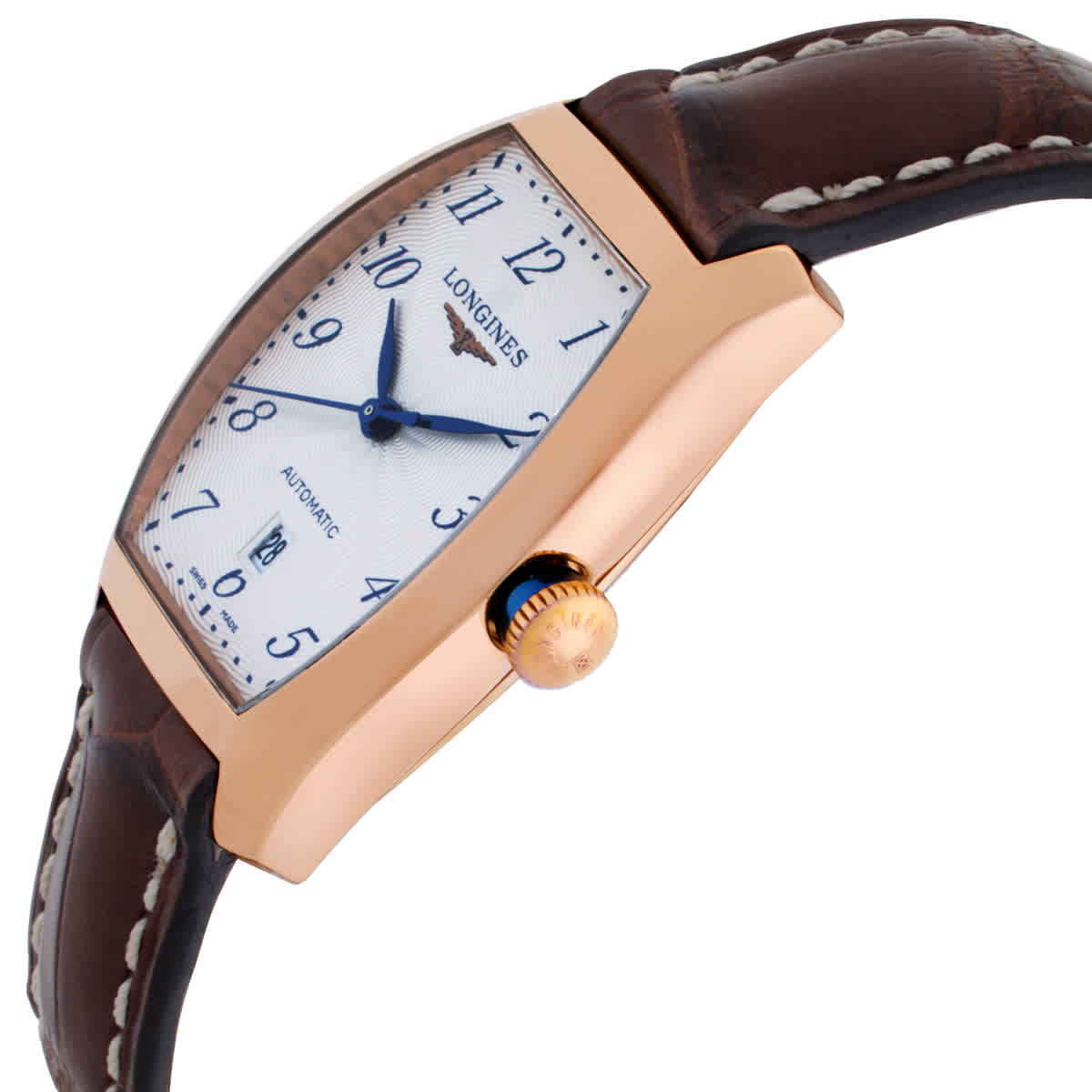 Longines Evidenza Automatic Silver Dial Brown Leather Ladies Watch L2.142.8.73.2