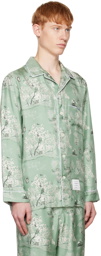 Thom Browne Green Floral Pyjama Shirt