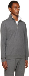 Brunello Cucinelli Gray Cotton Zip Sweater