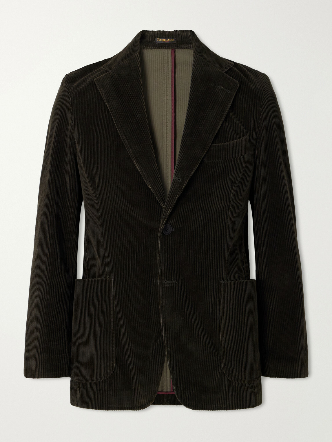 Rubinacci - Darted Cotton-Corduroy Suit Jacket - Green