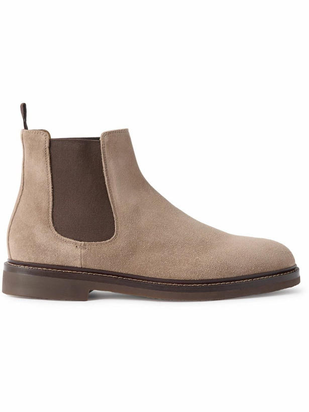 Photo: Brunello Cucinelli - Suede Chelsea Boots - Neutrals