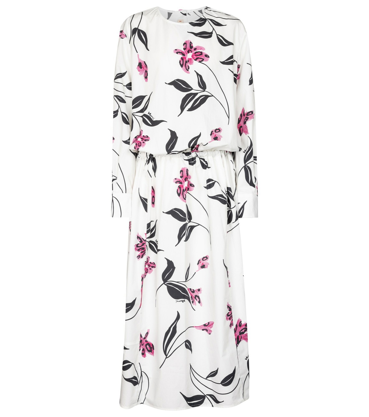 【MARNI】 Floral cotton poplin midi dress Floral cotton poplin midi dress in blue - Marni | Mytheresa