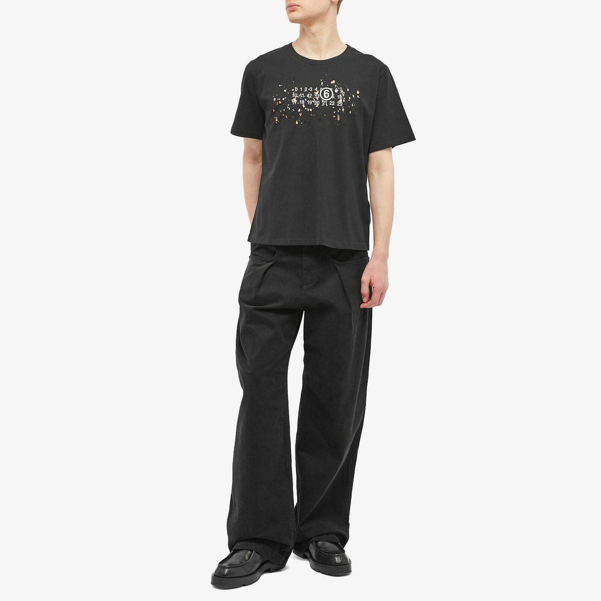 Tシャツ・カットソー MM6 Maison Margiela DESTROYED LOGO T-SHIRT MM6 Maison Margiela Destroyed Logo T-Shirt Black | END. (US)