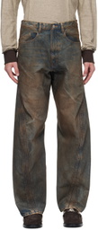 NVRFRGT Brown Twisted Jeans