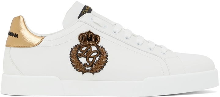 Photo: Dolce & Gabbana White Portofino Sneakers