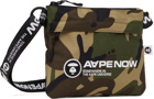AAPE by A Bathing Ape Green Moonface Patch Camo Bag