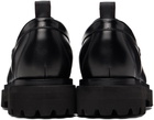 Officine Creative Black Leather Penny Loafers