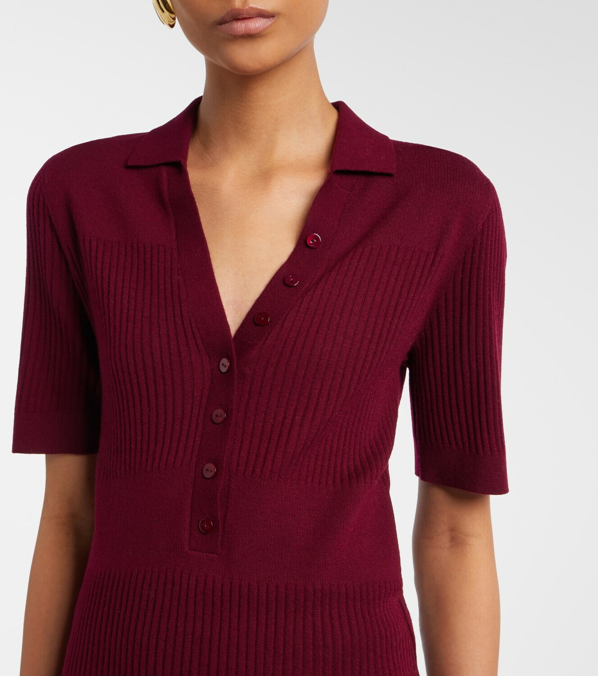 Lisa Yang Malie ribbed-knit cashmere polo sweater