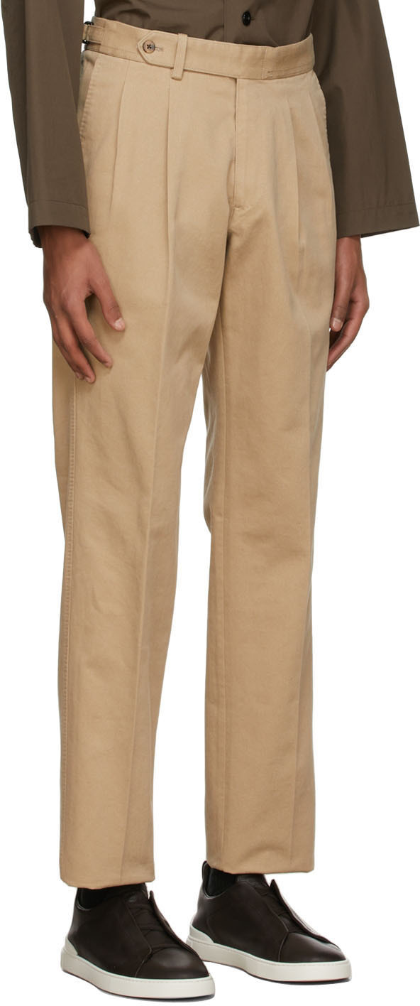 Ring Jacket Tan Cotton Twill Double Pleat Military Trousers