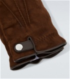 Brunello Cucinelli Shearling-lined suede gloves
