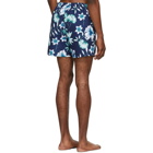 Boss Blue and White Piranha Swim Shorts