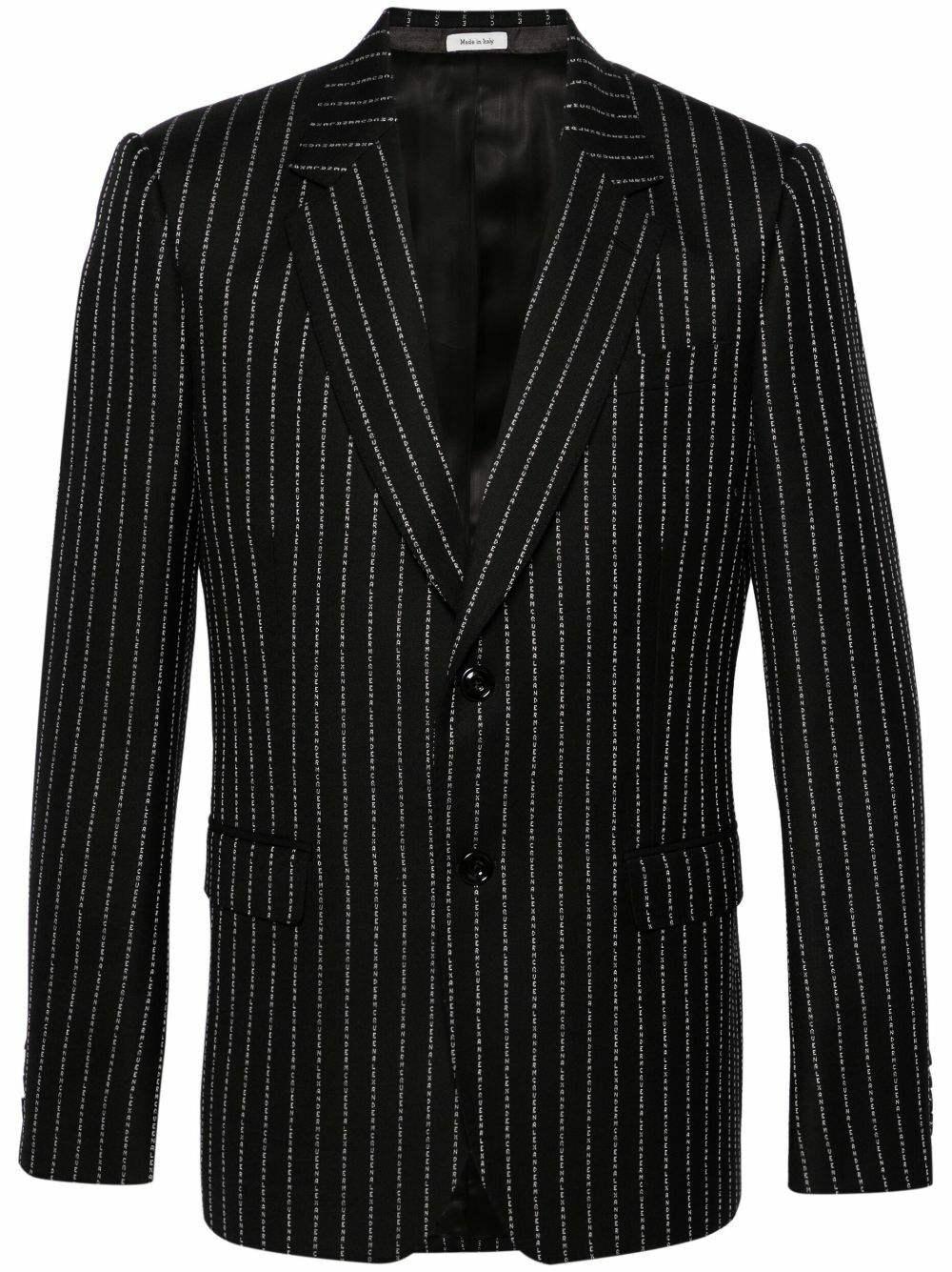 Alexander McQueen Black Pinstripe Wool Blazer Alexander McQueen
