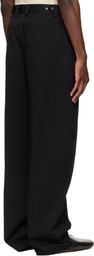 Givenchy Black Embroidered 'GIVENCHY Paris' Couture Seam Trousers