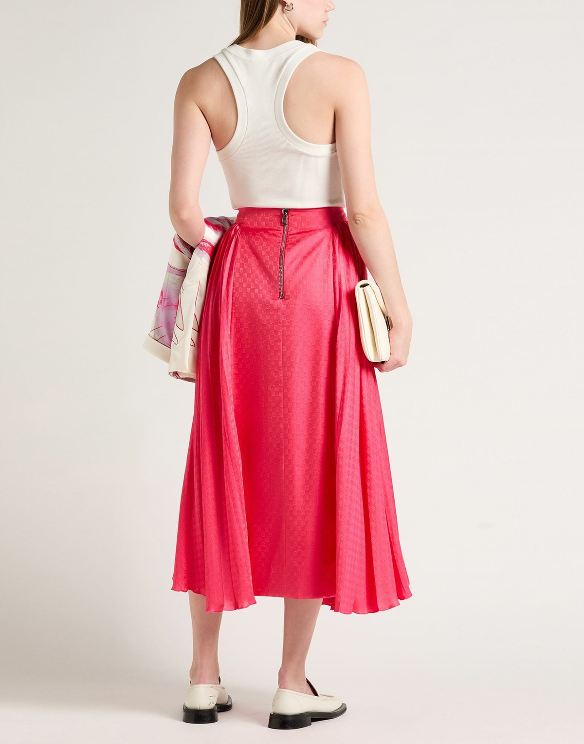 Balmain Womens Midi skirt Fuchsia
