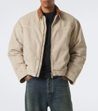 Balenciaga Corduroy-trimmed canvas blouson jacket