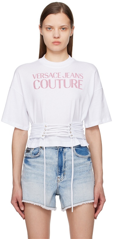 Photo: Versace Jeans Couture White Lace-Up T-Shirt
