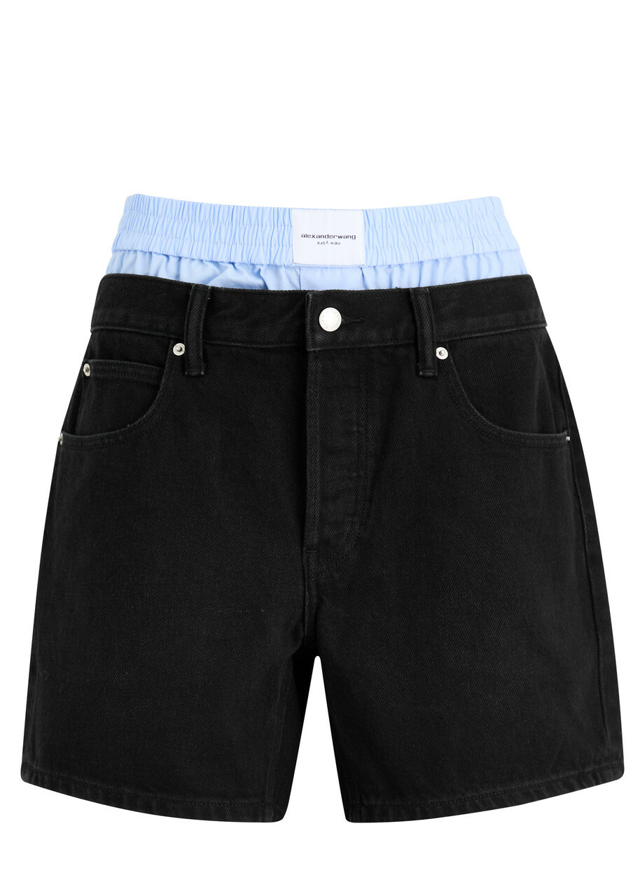 Alexanderwang.t Boxer-effect Denim Shorts Black