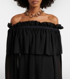 Nina Ricci Gathered sheer silk maxi dress