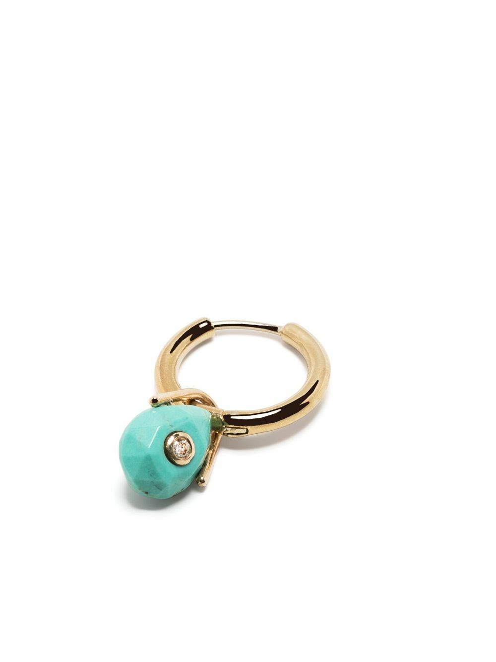 Pascale Monvoisin 9K Yellow Gold Orso Turquoise And Diamond Single Hoop Earring