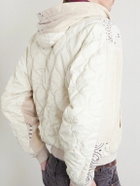 KAPITAL - Panelled Bandana-Print Cotton-Jersey and Quilted Shell Hoodie - Neutrals