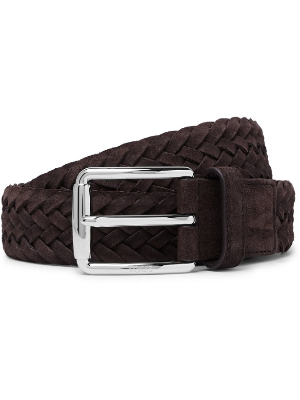 Photo: TOD'S - 3.5cm Woven Suede Belt - Brown