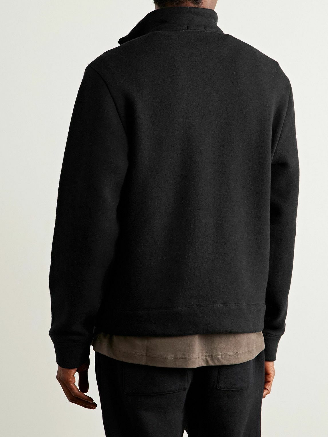 James Perse - Cozy Cotton-Blend Jersey Half-Zip Sweatshirt - Black