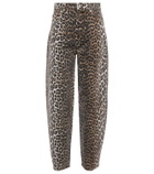 Ganni - Stary leopard-print barrel-leg jeans