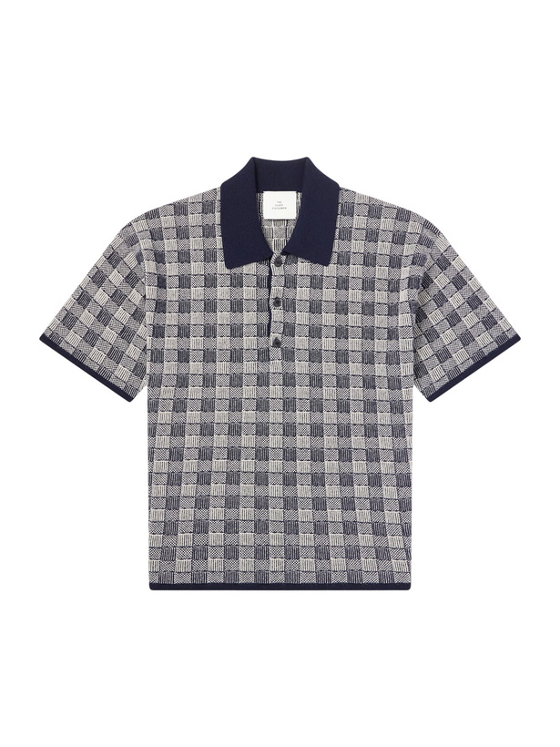 Photo: The Elder Statesman - Checked Cashmere Polo Shirt - Blue