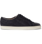 John Lobb - Levah Cap-Toe Suede and Leather Sneakers - Blue