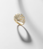 Yvonne Léon Chevalière Coquillage 18kt gold ring with diamonds