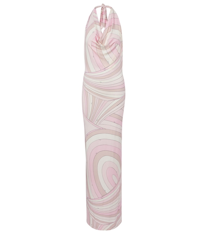 Photo: Pucci Iride halterneck satin jersey maxi dress