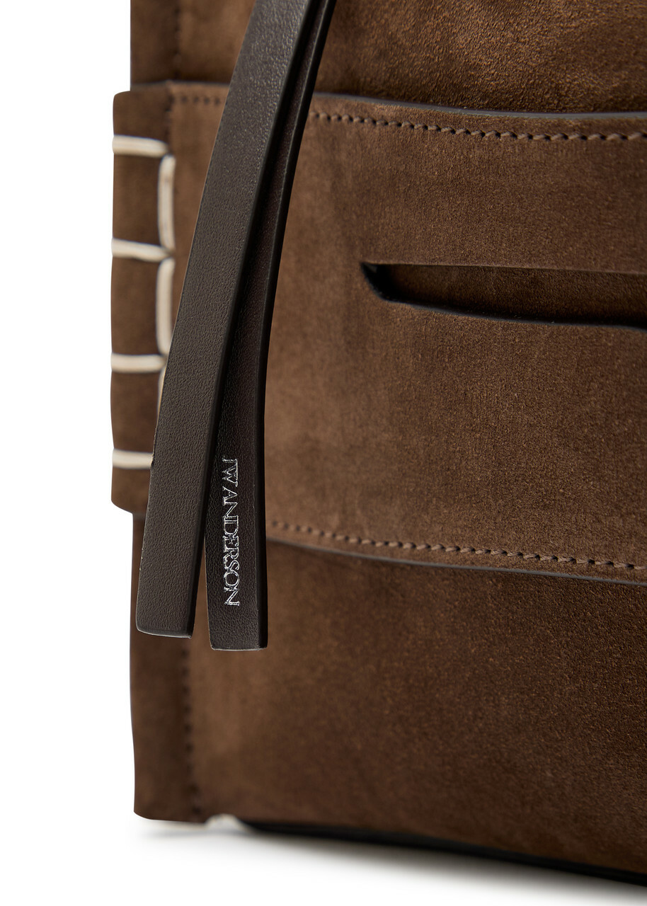 JW Anderson Loafer Suede Shoulder bag - Brown - One Size