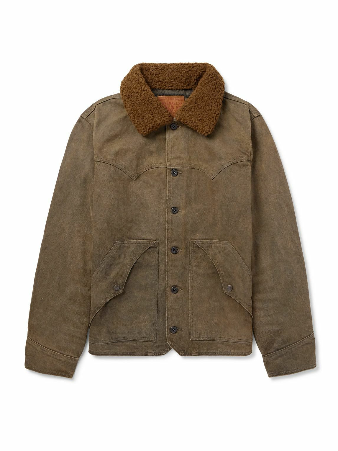 RRL Shearling Trimmed Denim Jacket Brown RRL