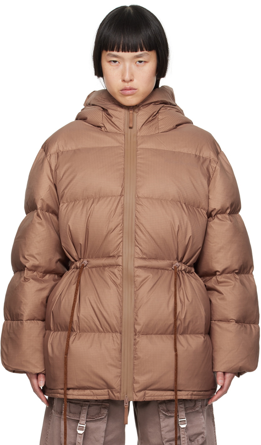 Acne Studios Brown Hooded Down Jacket Acne Studios