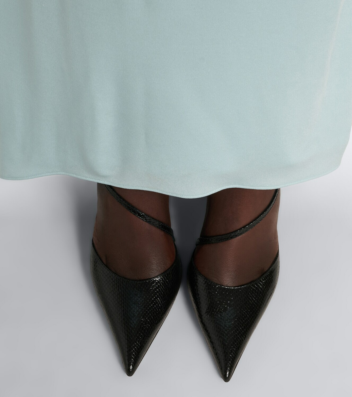 Aquazzura Dynasty snake-effect leather pumps