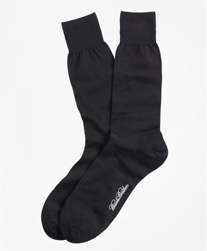 Photo: Brooks Brothers Men's Merino Wool Jersey Crew Socks | Black