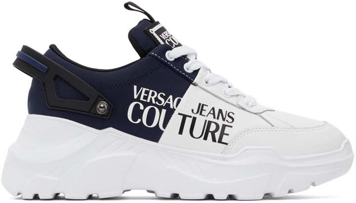 Photo: Versace Jeans Couture White & Navy Speedtrack Sneakers