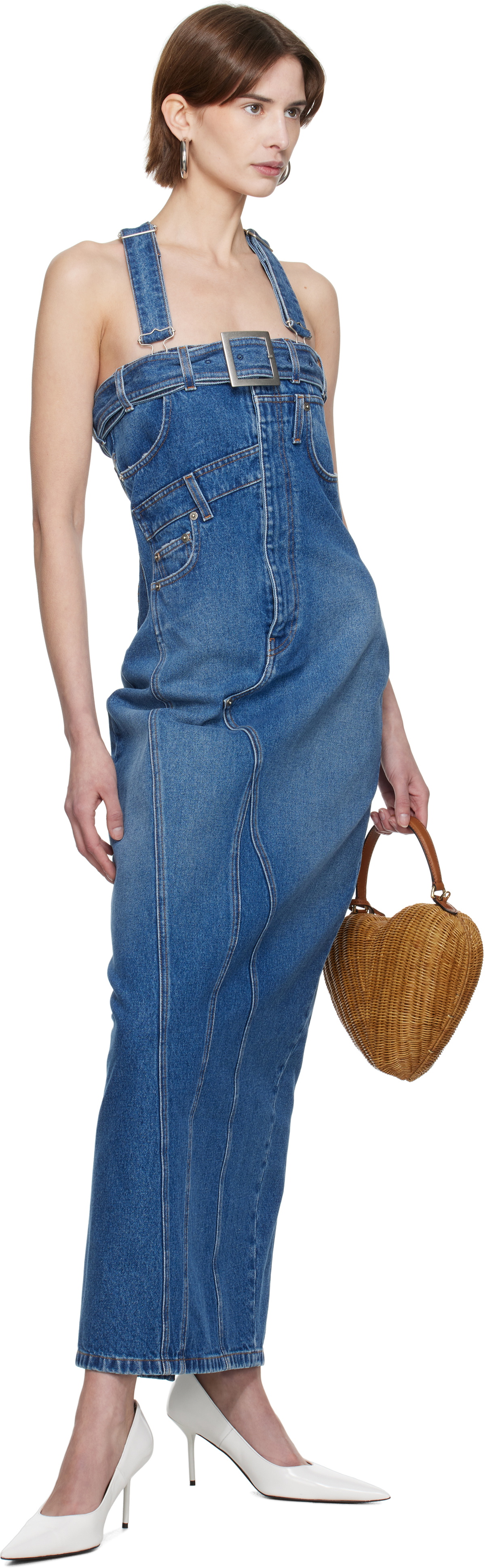 Jean Paul Gaultier Blue 'The Overall' Denim Maxi Dress
