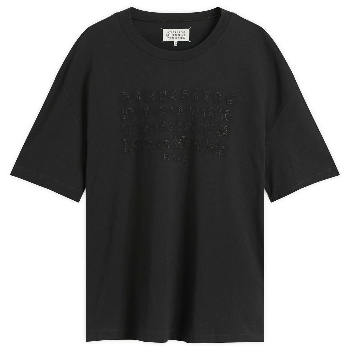 Maison Margiela Men's Number Logo Long Sleeve T-Shirt in Black