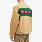 Gucci Men's Tape Crew Neck Sweat in Camel Mix