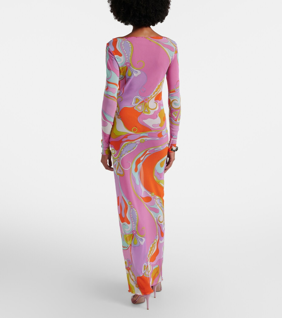 Pucci Orchidee sheer tulle maxi dress