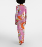Pucci Orchidee sheer tulle maxi dress