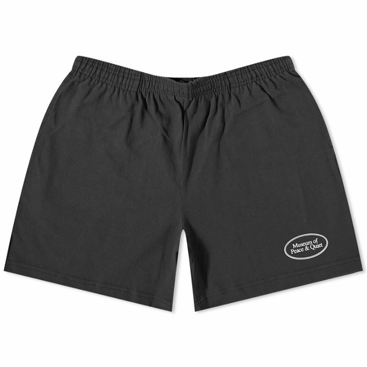 Photo: Museum of Peace and Quiet Men's Badge Sweat Shorts in Black