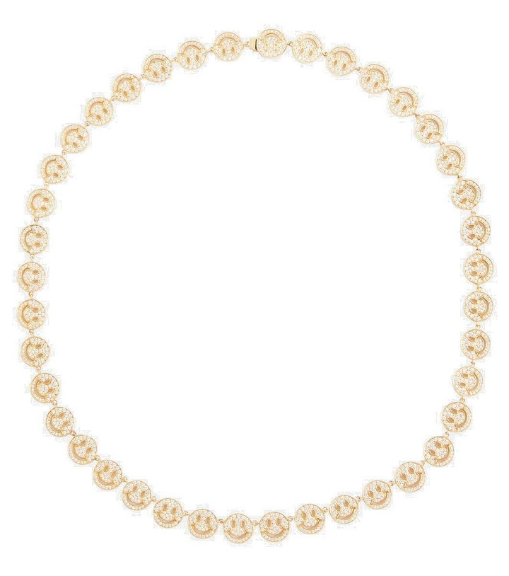 Photo: Sydney Evan Happy Face 14kt gold necklace with diamonds