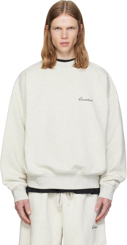 Photo: Fear of God ESSENTIALS Gray Classic Crewneck Sweatshirt