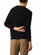 MC2 Saint Barth Man Black Stretch Wool Sweater With St. Barth Embroidery