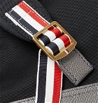 Thom Browne - Grosgrain-Trimmed Cotton-Twill and Leather Backpack - Navy