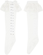 Chopova Lowena White Lace-Up Socks