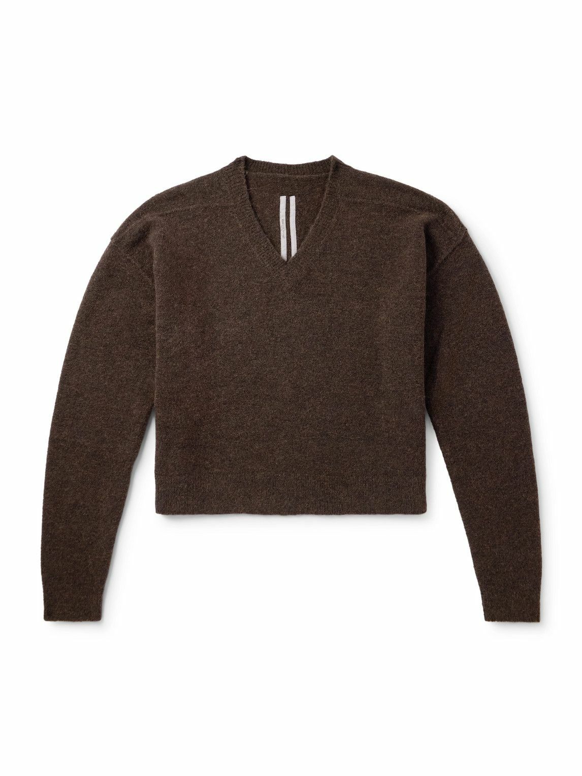 Rick Owens Black Mohair V-Neck Sweater Rick Owens