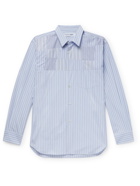 Comme des Garçons SHIRT - Patchwork Striped Cotton-Poplin Shirt - Blue - S
